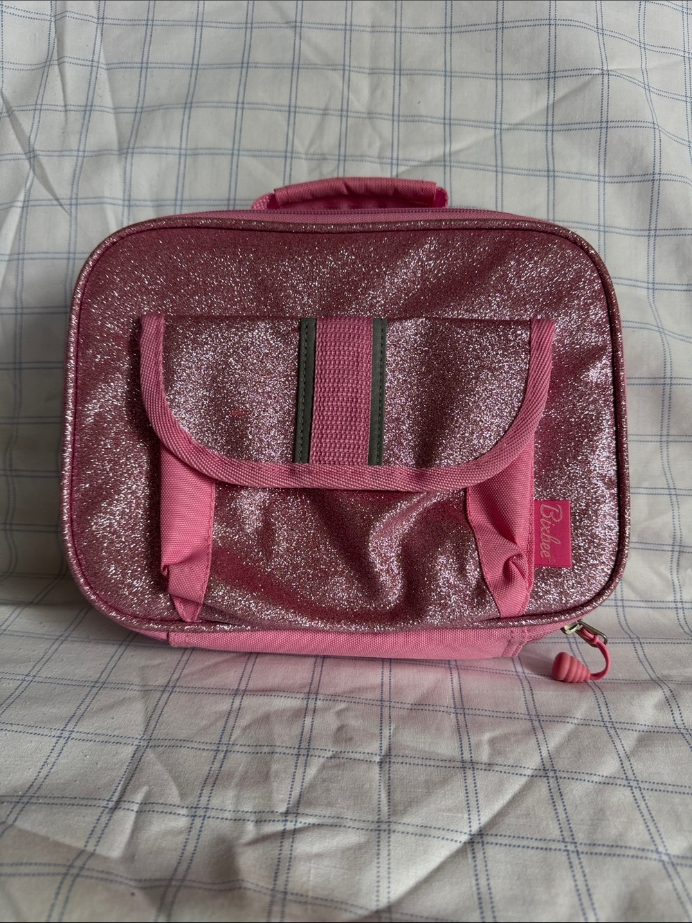 Barbie Sparkle Pink Lunch Bag with Front Pocket